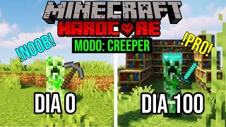 SOBREVIVÍ 100 DÍAS como un CREEPER en MINECRAFT HARDCORE (JUGUÉ 24 HORAS)