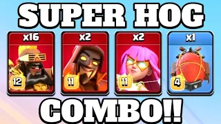 Super Archer & Super Wizard Blimp Combo With Super Hog Th15 Attack Strategy - Clash of Clans | CWL