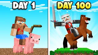 I Survived 100 Days as a KNIGHT in Minecraft