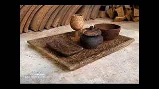 Bowl carving with hand tools, spalted beech wood by hand #LOWI