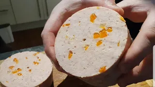 Wurst selber machen in der "Schinkenfee" Hähnchen Paprika Wurst Aufschnitt