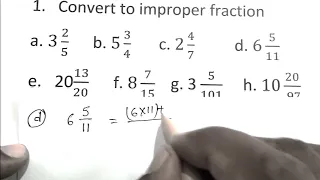 How to convert Mix fraction to a improper fractions-Jawahar navodaya entrace exam and Sainik school