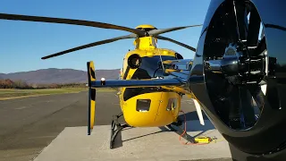 Detailed Preflight Inspection of an EC135 Eurocopter Twin Turbine Helicopter