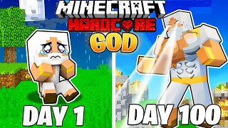I Survived 100 DAYS as a GOD in Minecraft Hardcore World... (Hindi) || AB