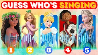 DISNEY GUESS WHO IS SINGING | DISNEY SONG QUIZ CHALLENGE | Moana, Elsa, Rapunzel, Snow White, Anna