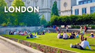 City of London Walk Tour 🏴󠁧󠁢󠁥󠁮󠁧󠁿  Walking Tour | St Paul’s Cathedral 🥵 London Summer 4K HDR (2022).