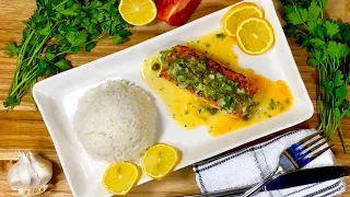 Pan-seared Salmon with Lemon-Garlic Butter Sauce