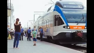 Поезд Гомель - Минск. Первое отправление Штадлера с вокзала Гомеля. Stadler departure from Homiel