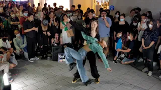 SATURDAY. BLACK MIST. ALINA & DIANA. AMAZING ATTRACTIVE PERFORMANCE. HONGDAE STREET.