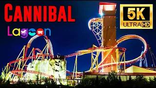 Cannibal Roller Coaster Low Light (5K) POV - Lagoon Amusement Park