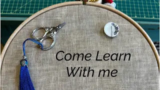 Flosstube #30 Come learn with me the Pin Stitch, Away knot, waste away knot and see how I stitch