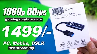 Budget live streaming HDMI Capture Card for Gaming || Oxlaw HDMI to USB (USB 3.0)