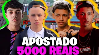 4X4 APOSTADO 5 MIL REAIS! MANOMAX vs STEIKE! TEVE TELAGEM? FT. DELRIO, DINI,  XAUAN! FREE FIRE