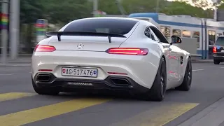 Mercedes-AMG GTS, GT-R & GTC INVASION in Zurich! LOUD Exhaust Sounds!