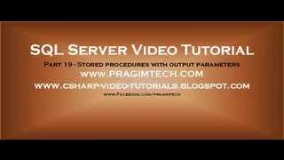 Stored procedures with output parameters   Part 19