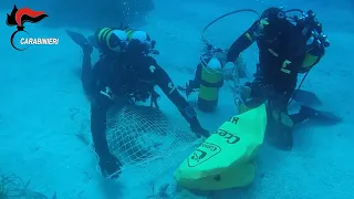 FAVIGNANA  video recupero anfore carabinieri