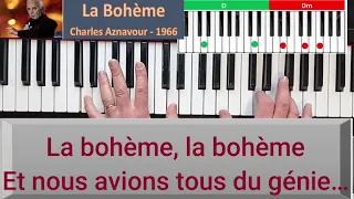 La Bohème - Charles Aznavour Tutoriel Piano - Accords - Paroles