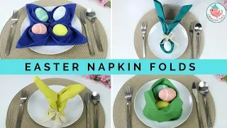4 Easter Napkin Folding Tutorials! Napkin Folds for Spring Table Setting
