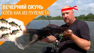 Окунь как из пулемета! Ловля окуня вечером с берега на спиннинг