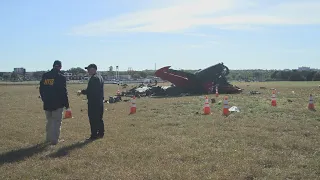 Air show crash: NTSB examines site after two planes collide in mid-air