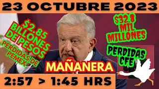 💩🐣👶 AMLITO | Mañanera *Lunes 23 de Octubre 2023* | El gansito veloz 2:57 a 1:45.