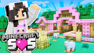 💜Building a CUTE FARM! Minecraft SOS Ep.2