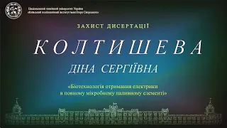 Пряма трансляція захисту дисертації  Колтишевої Діни  на здобуття ступеня доктора філософії