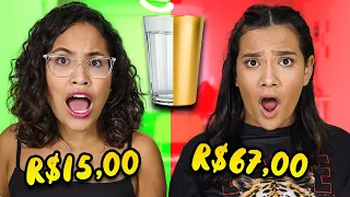 O COPO MAIS CARO DA NOSSA VIDA - CARO VS BARATO! - JULIANA BALTAR