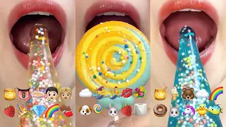 asmr 3HOUR EMOJI FOOD CHALLENGE DESSERT MUKBANG SATISFYING & RELAXING 2시간 이모지 모음집 eating sounds