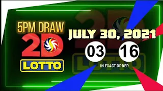 LOTTO RESULT TODAY  JULY 30, 2021 5:00 PM DRAW  | LOTTO DRAW RESULT TODAY