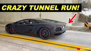 INSANE F1 SOUND! Lamborghini Aventador Tunnel Flyby, Revs, Donuts & Downshifts Brilliant Exhaust