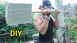 How to make barbell weights at home - DIY Concrete Barbell - ANISH FITNESS