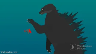 Godzilla vs jaws animation