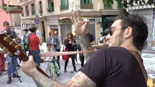 Lucky Dados: "Rock This Town" - Busking in Madrid