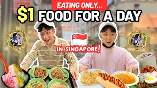 Eating ONLY $1 Food for a day in Singapore!