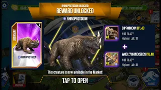 NEW DINOSAUR RHINOPROTODON UNLOCK BATTLE II Jurassic World The Game II Dinosaurs Game