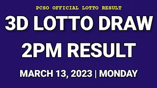 3D LOTTO 2PM DRAW RESULT TODAY March 13, 2023 PCSO SWERTRES 3D LOTTO RESULT TODAY 1ST DRAW