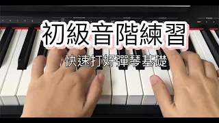 【快速学会弹钢琴】初级一度音阶练习||快速打好弹琴基础||调号，半音，大调音阶，升号，降号，8度