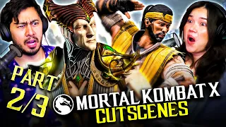 MORTAL KOMBAT X ALL CUT SCENES/STORY (Part 2) REACTION! | Jaby Koay & Achara Kirk!