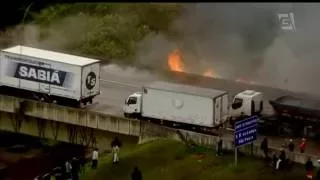 Acidente com caminhões causa morte no Rodoanel