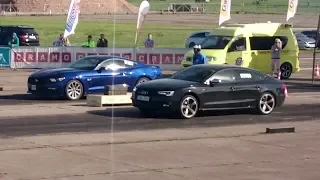 Audi S5 Sportback 3.0T vs 2015 Ford Mustang 5.0 1/4 mile drag race