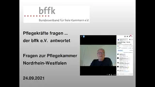 Pflegekräfte fragen - der bffk e.V. antwortet