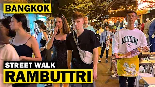 Rambuttri Alley at Khaosan Road [ 4K ] Bangkok Street Walk at Night