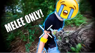 AIRSOFT GHILLIE CHASES PLAYERS WITH KNIFE! (MELEE ONLY)