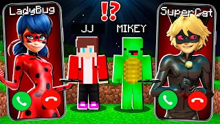 Why Creepy LADYBUG and CAT NOIR CALLING at 3:00am to JJ and MIKEY ? - in Minecraft Maizen