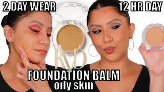 2 DAY WEAR TEST KVD GOOD APPLE SKIN PERFECTING FOUNDATION BALM *oily skin* | MagdalineJanet