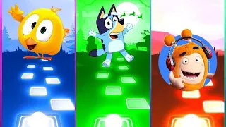 Wheres Chicky vs Bluey vs Oddbods Slick in Tiles Hop EDM Rush