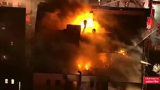 Latest Live video: Massive five-alarm fire engulfs apartment building in New York City