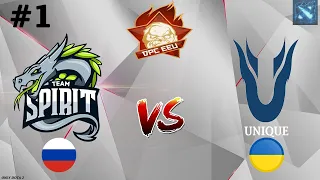 ПЕРВЫЙ МАТЧ ЧЕМПИОНОВ В DPC! | Spirit vs Unique #1 (BO3) EPIC Esports DPC