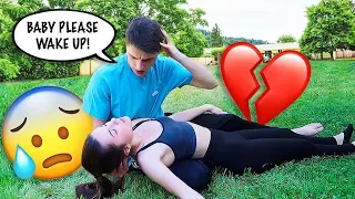 Passing Out While Working Out Prank On Boyfriend! *Cute Reaction*